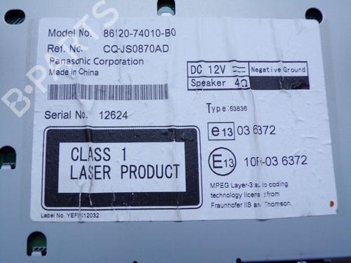 Radio TOYOTA IQ (_J1_) 1.0 (KGJ10_, KGJ10R) | BP24412410E6 
