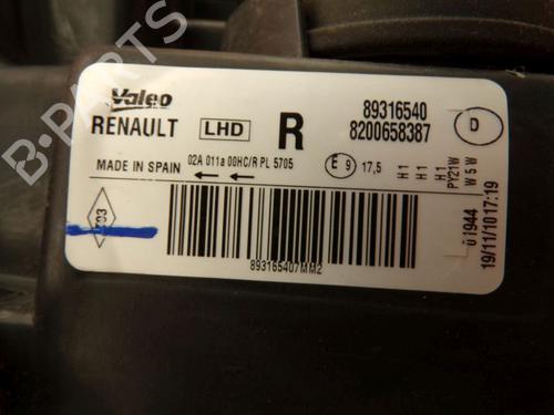 Right headlight RENAULT MODUS / GRAND MODUS (F/JP0_) 1.2 (JP0C, JP0K, FP0C, FP0K, FP0P, JP0P, JP0T) | BP32649582C29 