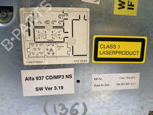 Radio ALFA ROMEO GT (937_)  | BP17300035E6 