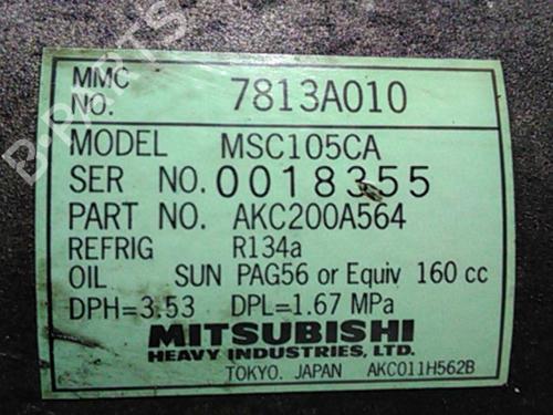 AC compressor MITSUBISHI GRANDIS (NA_W)  | BP17292272M34 