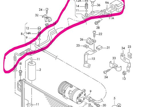 AC pipe VW GOLF IV (1J1) 1.9 TDI | BP28107117M126 