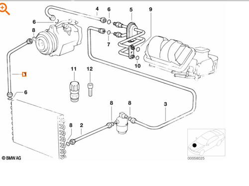 Used AC pipe BMW 3 (E36) 318 i (113 hp) 31695885