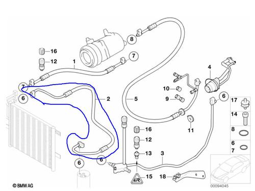 Used AC pipe BMW 3 Compact (E46) 318 ti (143 hp) 30773584
