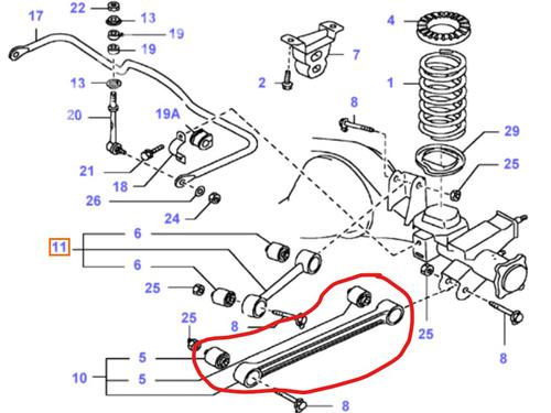 Left rear suspension arm FORD MAVERICK (UDS, UNS) 2.7 TD | BP30387600M14 