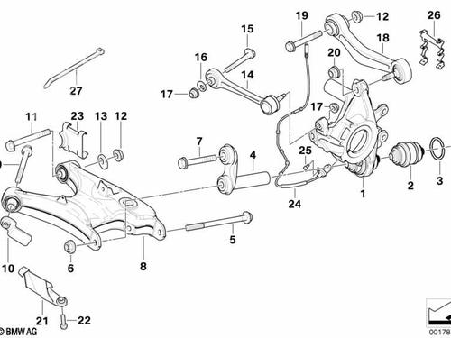 Left rear suspension arm BMW 5 (E39) 530 d | BP22633583M14 