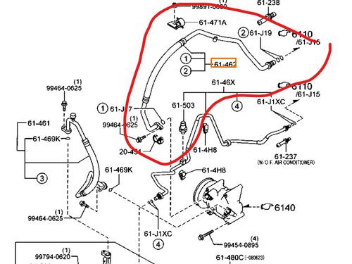 AC pipe MAZDA 2 (DE_, DH_) 1.3 (DE3FS) | BP17416022M126 