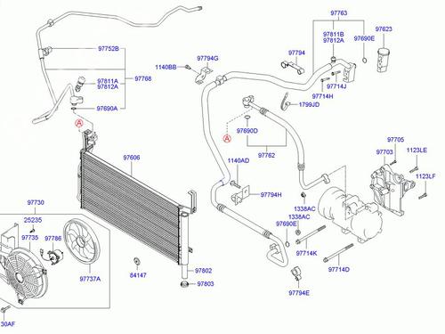 AC pipe HYUNDAI SANTA FÉ I (SM) 2.0 CRDi 4x4 | BP17423065M126 