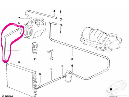 AC pipe BMW 5 (E39) 525 d | BP25710105M126 