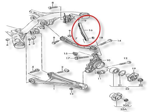 Braço suspensão trás esquerdo Braço suspensão trás esquerdo PORSCHE CAYENNE (9PA) [2002-2010] 39076539 39076539