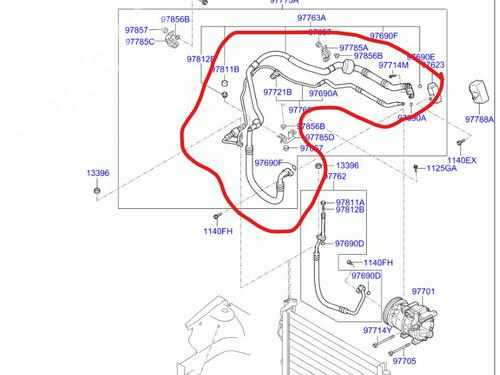 AC-rør KIA CEE'D SW (ED) 1.6 CRDi 90 (90 hp) 31370981
