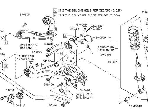 Used Left front suspension arm NISSAN NAVARA NP300 (D40) 2.5 dCi 4WD (171 hp) 20302804