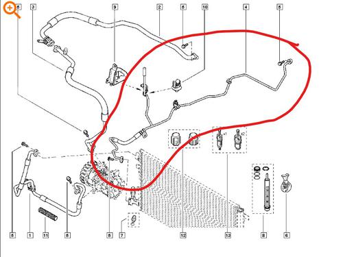Used AC pipe RENAULT MEGANE III Hatchback (BZ0/1_, B3_) 1.6 16V (116 hp) 31368786
