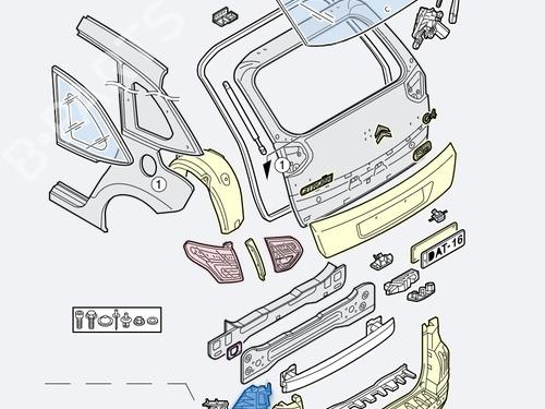 Bumperbeugel achter CITROËN C4 Picasso I MPV (UD_) [2006-2015]  30681594