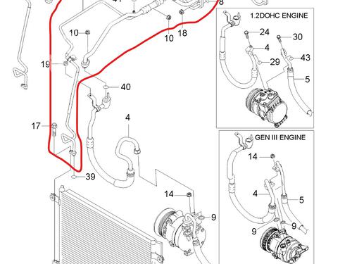 Used AC pipe AC pipe CHEVROLET AVEO / KALOS Hatchback (T200) 1.4 (83 hp) 33715037 33715037