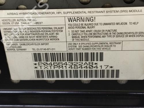 Passenger airbag CHRYSLER PT CRUISER (PT_) 2.2 CRD | BP21117991C10 