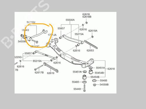 Right rear suspension arm KIA SPORTAGE II (JE_, KM_)  | BP17420884M15 