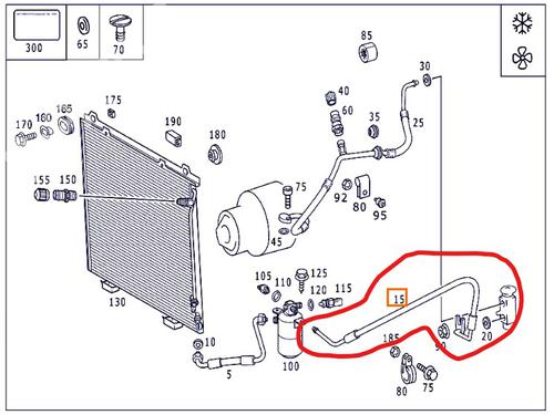 AC pipe MERCEDES-BENZ E-CLASS (W210) E 280 (210.063) | BP28180731M126 