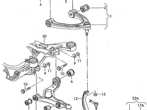 Right front suspension arm VW TOUAREG (7LA, 7L6, 7L7) 5.0 V10 TDI | BP19392918M13 