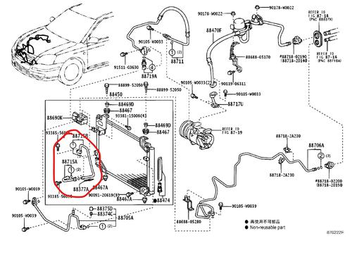 Used AC pipe AC pipe TOYOTA AVENSIS (_T25_) 2.0 D-4D (CDT250_, CDT250R) (116 hp) 33715032 33715032