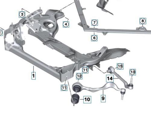 Used Left front suspension arm BMW 3 (E90) 320 i (150 hp) 17425808