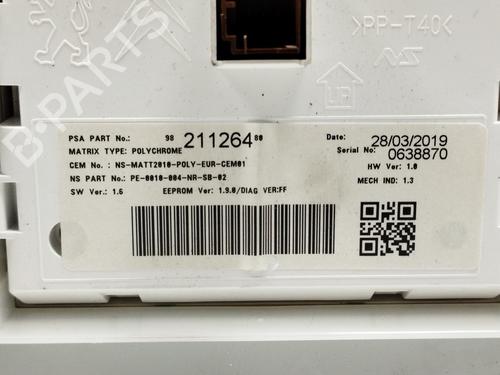 Instrument cluster PEUGEOT 208 I (CA_, CC_) 1.6 HDi | BP26918811C47 