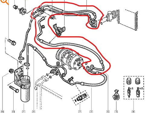 AC pipe RENAULT SCÉNIC I MPV (JA0/1_, FA0_)  | BP31371152M126 