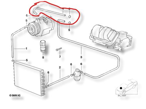 AC pipe BMW 7 (E38) 728 i, iL | BP36355923M126 - Image 2