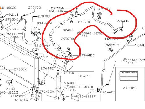 Tubo de aire acondicionado NISSAN PRIMERA (P12) 1.6 (109 hp) 31370039
