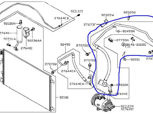 AC pipe NISSAN QASHQAI / QASHQAI +2 I (J10, NJ10, JJ10E)  | BP24036280M126 