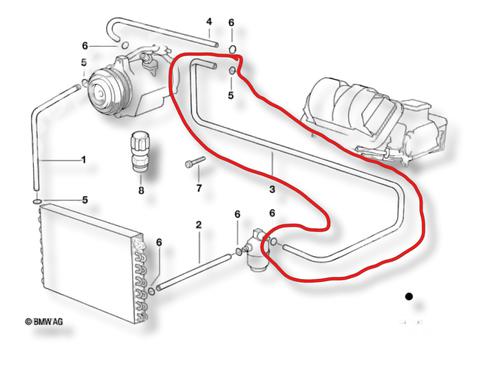 AC pipe BMW 7 (E38) 728 i, iL | BP36355922M126 - Image 2