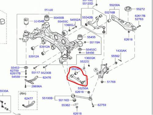 Left rear suspension arm HYUNDAI SANTA FÉ II (CM) 2.2 CRDi GLS | BP17420056M14 