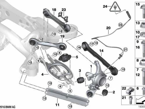 Querlenker links hinten für BMW 3 (E90) 320 i (150 hp) 23561028