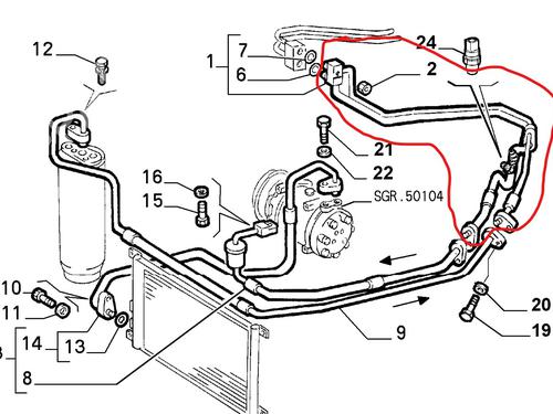 Used AC pipe AC pipe ALFA ROMEO 156 (932_) 1.9 JTD (932B2) (105 hp) 33715052 33715052