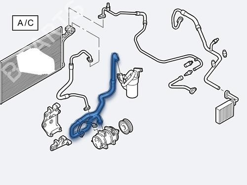 AC-rør VOLVO S40 II (544) 2.0 D (136 hp) 33011147