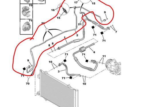 Used AC pipe PEUGEOT 407 (6D_) 2.0 HDi 135 (6DRHRH, 6DRHRE, 6DRHRG, 6DRHRJ) (136 hp) 32454626