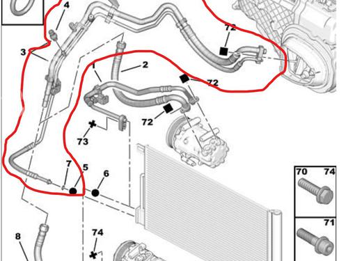 Used AC pipe CITROËN NEMO Box Body/MPV (AA_) 1.4 HDi (68 hp) 30617155