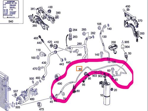 AC pipe MERCEDES-BENZ S-CLASS (W221, V221) S 350 (221.056, 221.156) | BP28180602M126 