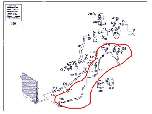 Used AC pipe AC pipe MERCEDES-BENZ E-CLASS (W211) [2002-2009] 33715071 33715071