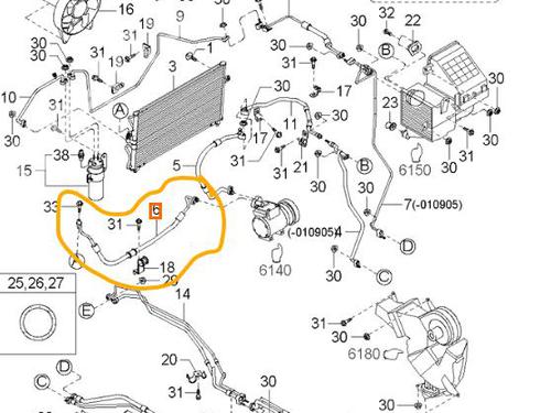 AC pipe KIA CARNIVAL II (GQ) 2.9 CRDi | BP17413657M126 