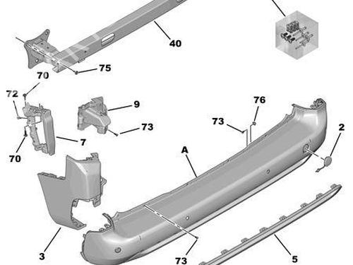 Stoßstangenhalter hinten für CITROËN BERLINGO (ER_, EC_) 1.5 BlueHDi 100 (102 hp) 30444647