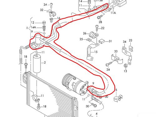 AC pipe AUDI A3 (8L1) 1.9 TDI | BP28180719M126 