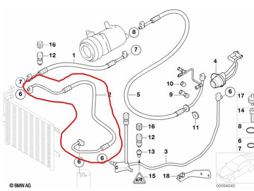 Used AC pipe AC pipe BMW 3 (E46) 320 d (136 hp) 33714979 33714979