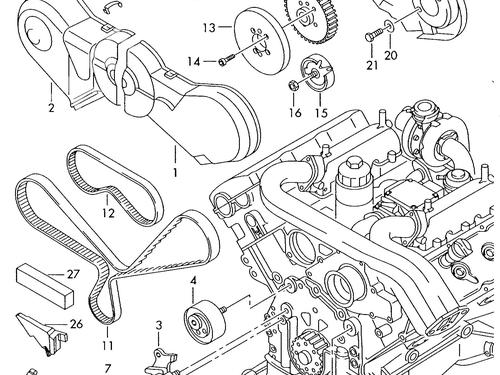 Couvercle de distribution AUDI A6 C5 (4B2, 4B4) 2.5 TDI (150 hp) 29289992