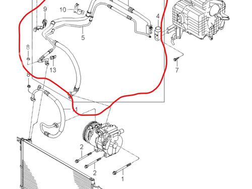 Used AC pipe KIA RIO II Saloon (JB) 1.5 CRDi (110 hp) 31939784