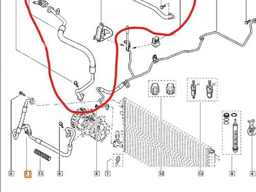 Used AC pipe RENAULT MEGANE III Hatchback (BZ0/1_, B3_) 1.6 16V (116 hp) 31368787