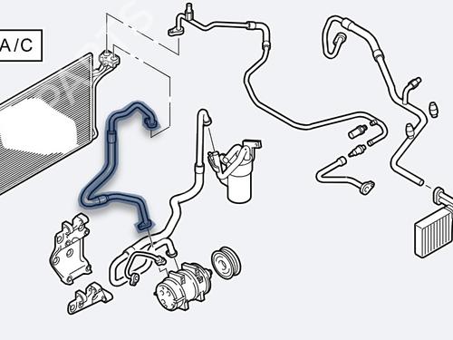 AC-rør VOLVO S40 II (544) 2.0 D (136 hp) 33011148