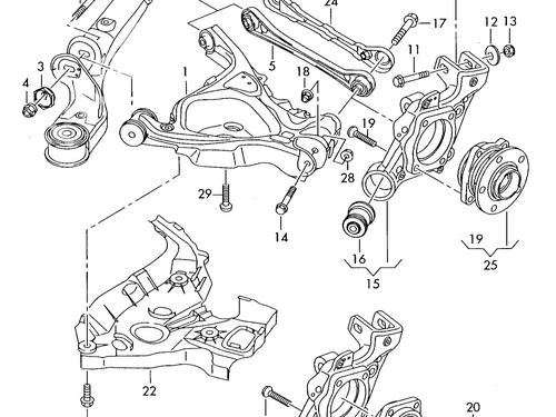 Right rear steering knuckle AUDI A6 C6 Avant (4F5)  | BP29498524M28 