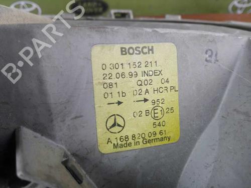Left headlight MERCEDES-BENZ A-CLASS (W168) A 160 CDI (168.007) | BP17849206C28 