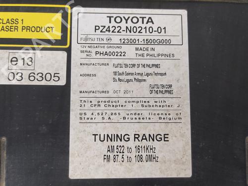 Radio TOYOTA HILUX VII Pickup (_N1_, _N2_, _N3_) 2.5 D-4D 4WD (KUN25) | BP18047070E6 
