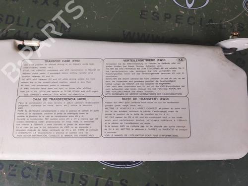 Right sun visor SUZUKI JIMNY Closed Off-Road Vehicle (SN) 1.5 DDiS 4WD (SN415D) (65 hp) 18096979